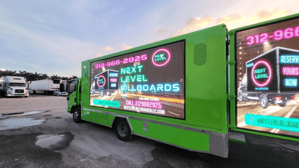 truck with advertistment on it